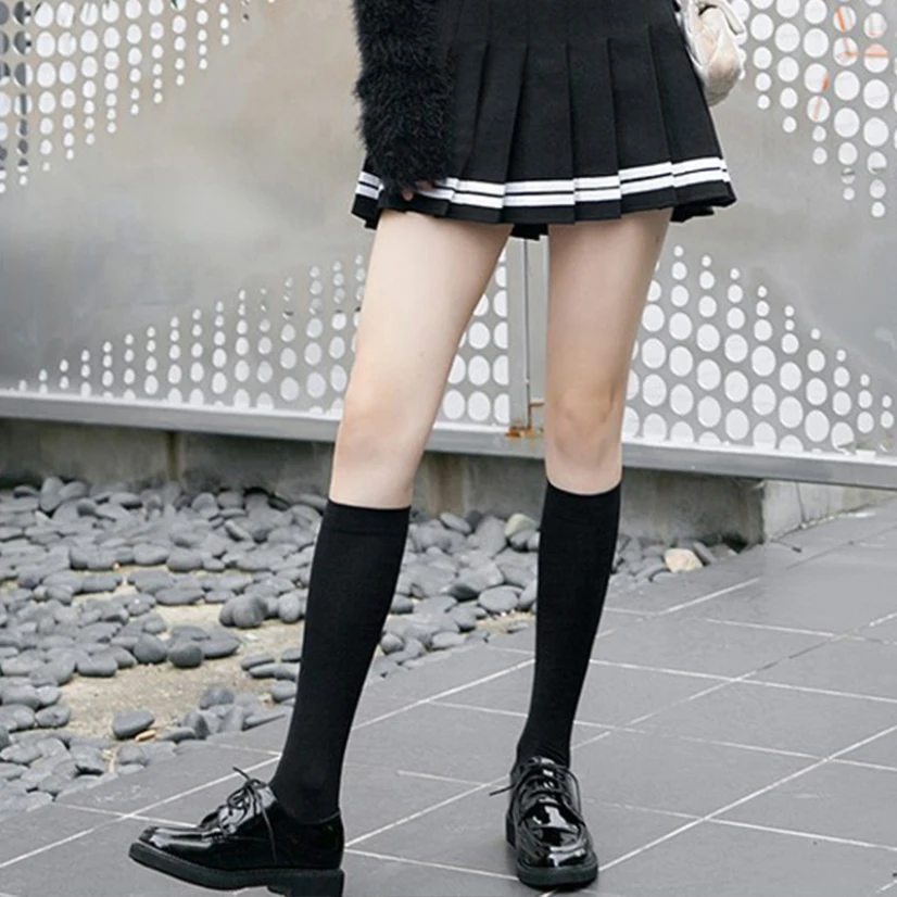 

Women's Long Socks Solid Velvet Collage Style Half-Leg Sock Stockings High Elastic Japanese Korean Student Knee Calf Socks