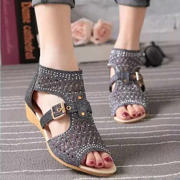 

2019 Ladies Flat Toe Sandals Wedge