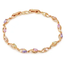 MxGxFam(19 см x 6 мм) золотой цвет многоцветный CZ браслеты для женщин AAA+ циркон по оптовой цене