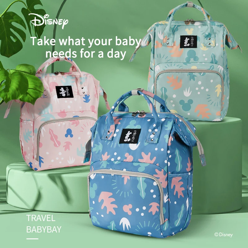 Disney Diaper Bags Mickey Waterproof Backpack Large Capacity Baby Bags