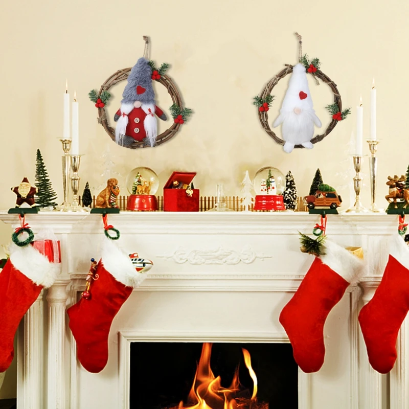 Новогоднее Рождественское украшение для дома Navidad дверная елка венки гирлянда окна стены венки сосны Висячие подвесные украшения