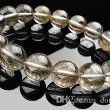 Натуральный подлинный Серебряный Кристалл Стразы кварцевые бусины браслет 13 мм