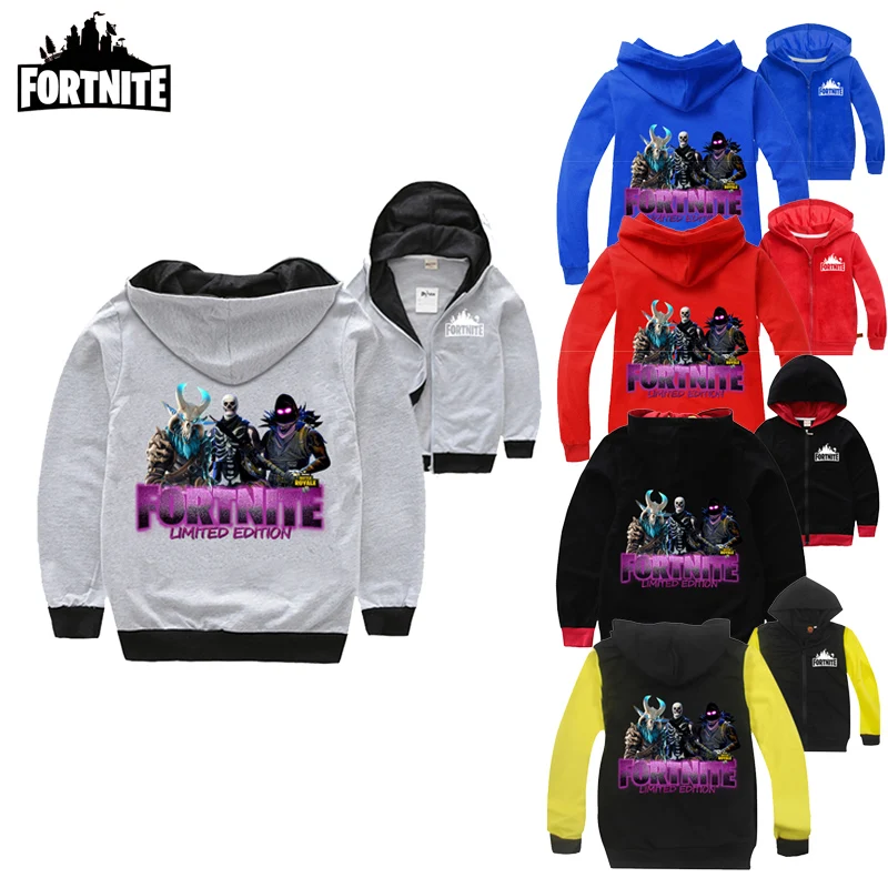 

2020 Spring Autumn Clothes Children Jacket Outwear Hooded Wadded Coat Fortnite Anime Printed Zip-up Jacket for Kids 2-12Years
