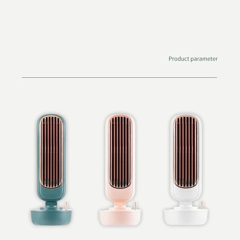 

Leafless Fan USB Rechargeable Tower Humidifying Small Fan Super Silent for Dormitory Office Home
