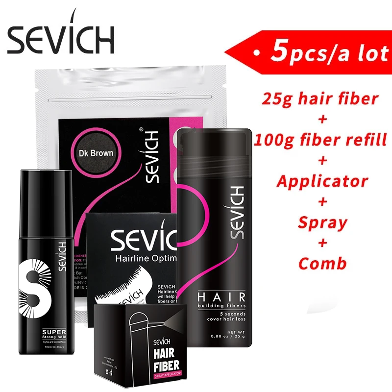 Sevich Hair Building Fiber Hair Loss Product Set 5 pcs/lot 25g Keratin