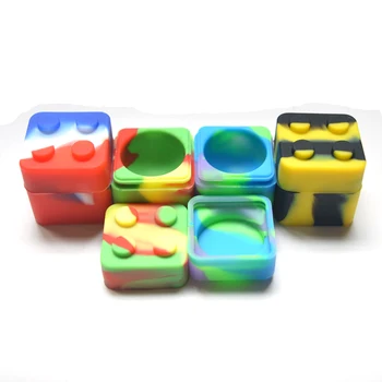 

20pcs 30mm*30mm Silicone Container Jars Dab Box Reusable for Concentrate Wax E-cig eGo Multicolor Free Shipping