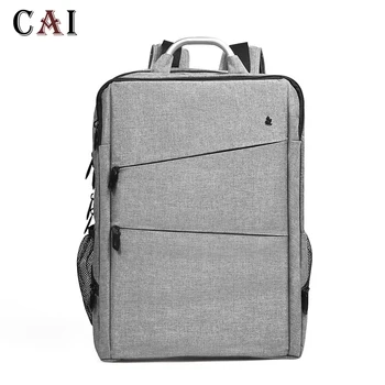 

CAI Fashion Style Waterproof High Quality Backpack Men Business 14 15 inch Laptop Softback Male Style School Bag Male bookbag