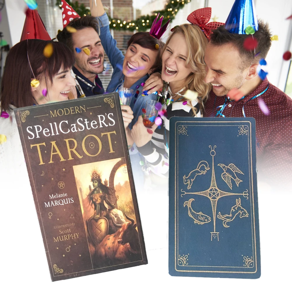 78pcs Modern Spellcaster's Tarot Cards Board Games Deck Table Tarot Game For Family Party Playing Card Entertainment