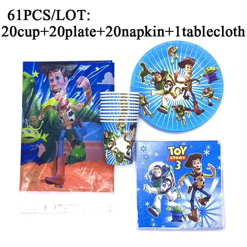 

Cartoon Disney Toy Story Party Supplies Set For Kids Birthday Party Decorations Buzz Light Year Theme Paper Napkins Plates Cups