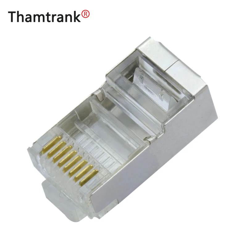100 шт./лот 8P8C RJ45 модульная розетка в металлическом корпусе CAT6 Ethernet штекер сетевой