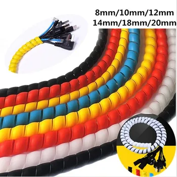 

1M Cable Protector Spiral Wrapping Sleeve Cord Organizer Wire Management Tube Hose Water Pipe Protective Sleeve for Car Washer