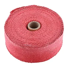 Универсальный 10 м мотоцикл выхлопной трубы тепла обёрточная бумага коллектор Чехлы изоляции рулон ленты стекловолокно красный