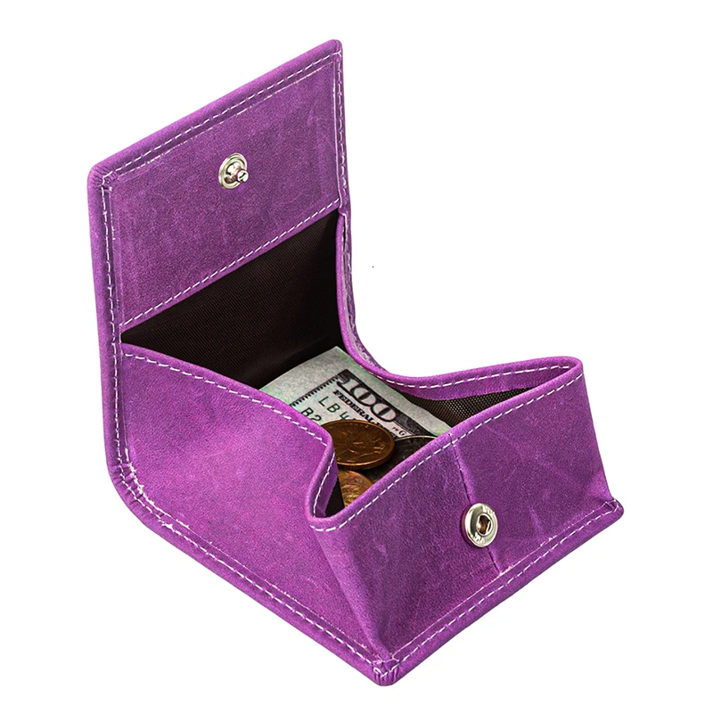 Портмоне Пояса из натуральной кожи HASP маленький кошелек короткие монета Женские Кошельки Для мужчин S кожа Кошельки для Для женщин и Для мужчин 117 - Цвет: purple