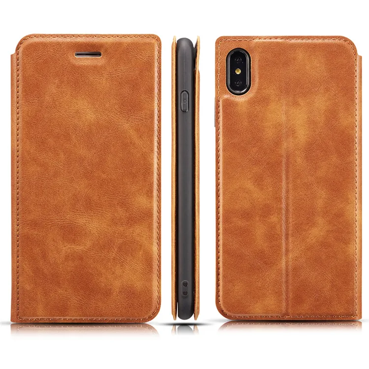 Коричневый Роскошный кожаный чехол Magneti для iPhone 11 Pro X XR XS Max держатель для карт кошелек чехол для iPhone 8 7 Plus 6 6S Plus чехол-подставка - Цвет: Коричневый