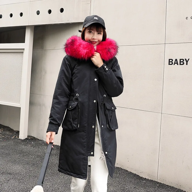 

2019 off Season New Style Cotton Coat Women's Mid-length Korean-style Slim Fit Thick Cotton Overcoat Da Mao LEEPAG Overcome Over