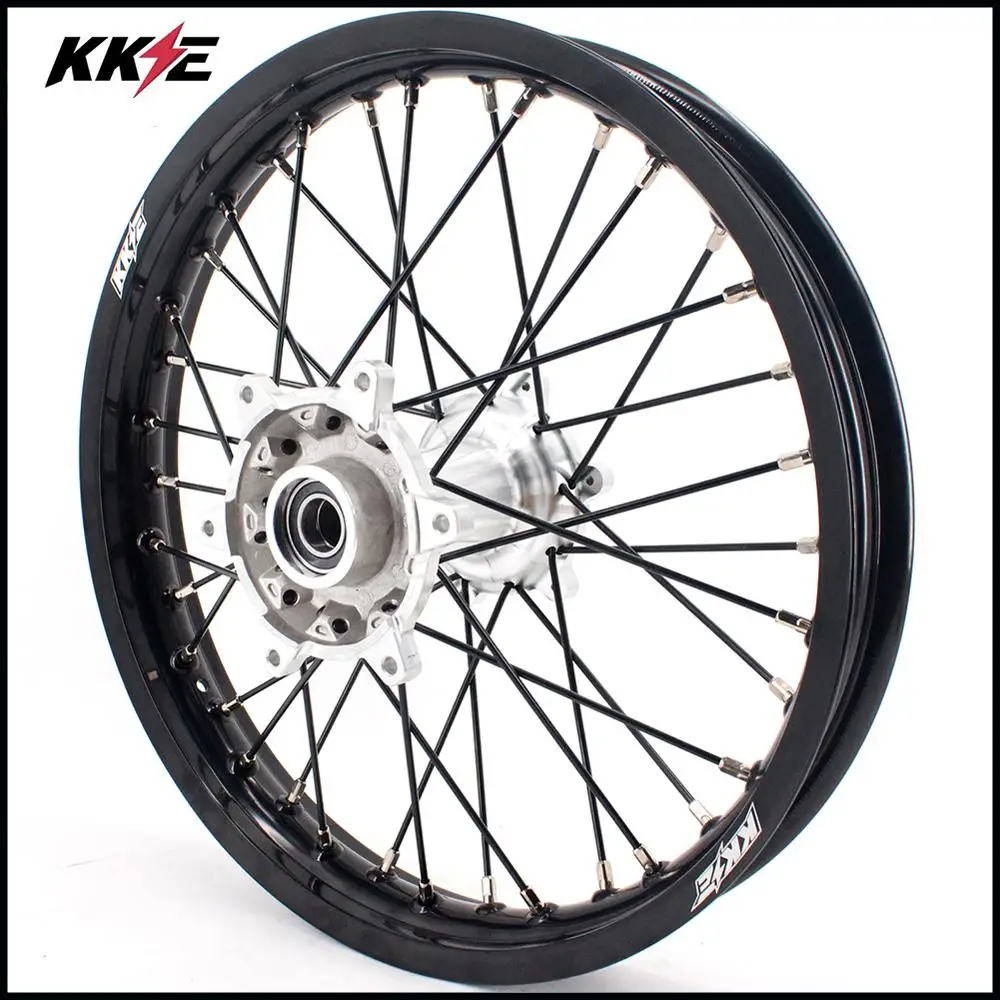 KKE 2" 19" MX литейные колеса комплект для KTM SX SXF XCW SX EXC XCF XC 125 250 350 450 505 03-19 серебро концентратор Черный луч