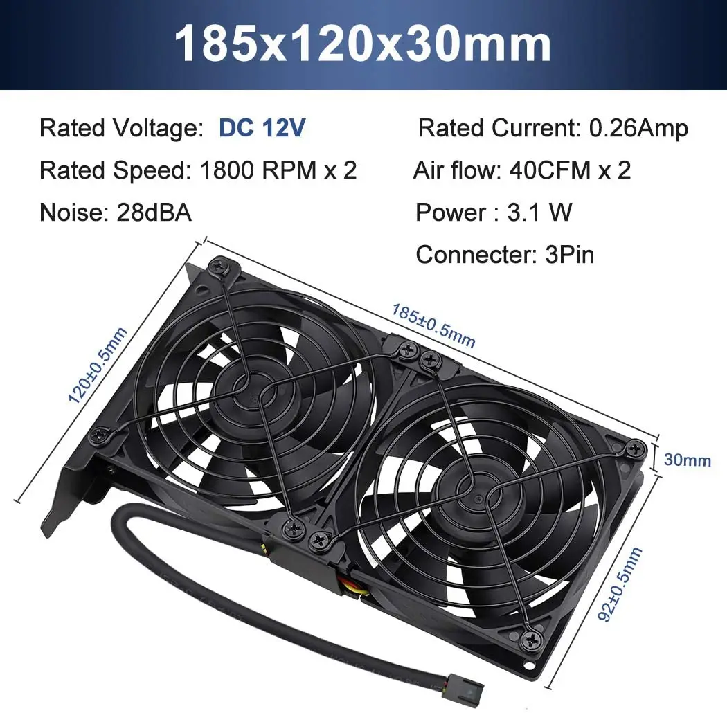 Gdstime-ultra-quiet Cpu Cooler Ventilador Triplo 92 mm Dissipador de Calor Chassis para Computador Desktop Pci Graphics Card Cooler 9cm - Imagem 5