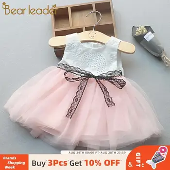 

Bear Leader Girls Dresses 2020 New Fashion Princess Clohting Stretch Waistband Sleeveless Lace Ball Gown Dresses For 6-18 Month