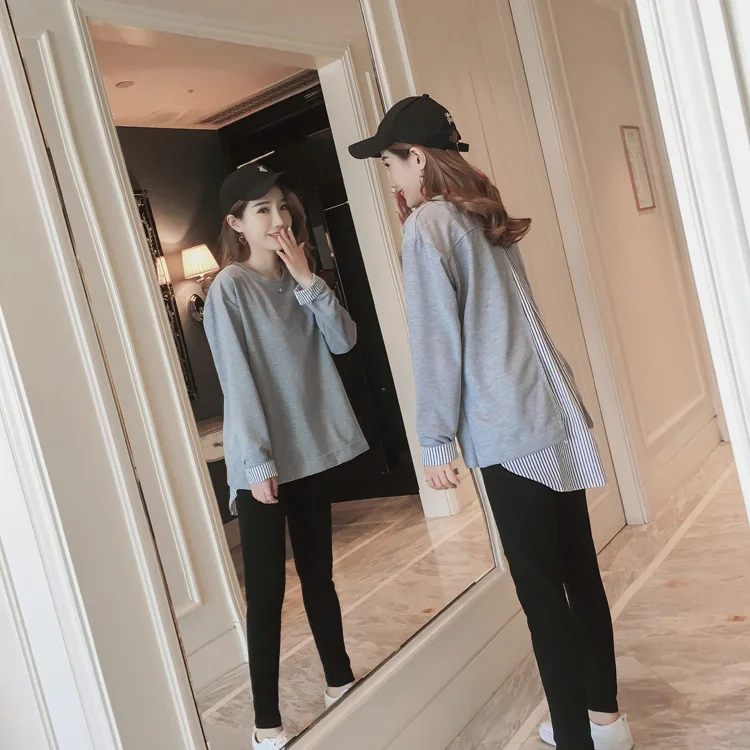 

Pregnant Women Autumn Clothing Set Fashion Models New Style Loose-Fit Fashion Mom Large Size Tops Maternity Pants Two-Piece Set