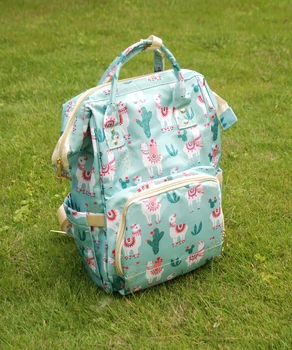 

2pcs Alpaca Cactus Diaper, Canvas Big Capacity Mommy Backpack In Multicolor DOM1276