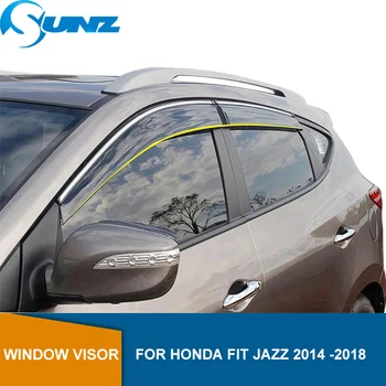 

Side Window Deflectors For Honda Fit Jazz 2014 2015 2016 2017 2018 Hatchback Smoke Rain Visor Wind Protector SUNZ