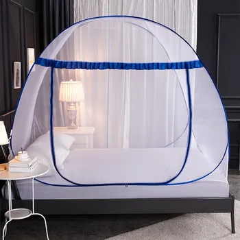 

New Summer mosquito net free-of -Installation white mongolian yurt mesh mosquito netting for single double 1.2m 1.5m 1.8m bed