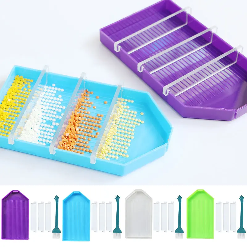 Tray Decor Point Drill Plate Baffle Embroidery Tool DIY Handmade Craft Diamond Painting Tray Cross Stitch Storage Accessories