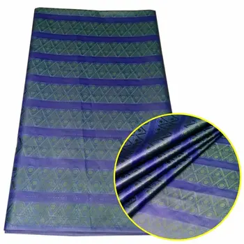 

2019 New arrival royal blue african Bazin riche fabric with embroidery lace / bazin riche dress material Nigerian party dress