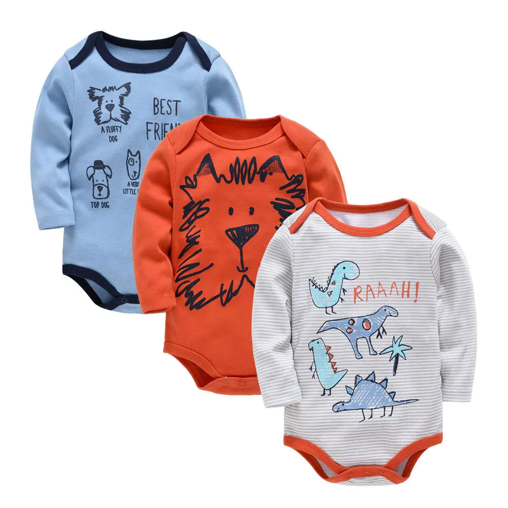 HY2231 3pcs/Set Baby Cartoon Romper Newborn Infant Baby Boys Girls Long Sleeves Romper Autumn Baby Clothing 0-24M - Цвет: HY2231