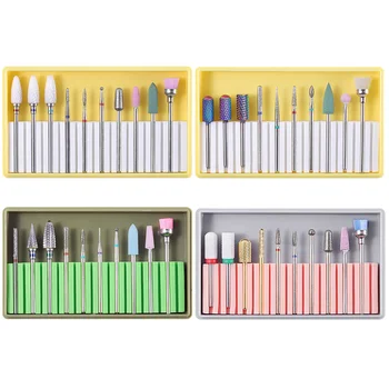 

10PCS Nail Drill Bits Set Ceramic Diamond Milling Cutters Set Nail Salon Manicure File Electric Drill Machine Nail Drill Tools