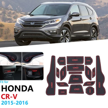 

Anti-Slip Rubber Gate Slot Cup Mat For Honda CR-V CRV 2015 2016 4th Gen facelift CR V Accessories Car Stickers 2.0 2.4 2.4L