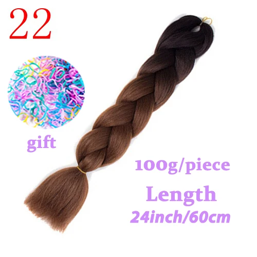 24 Inches Long Jumbo Braiding Hair Hair Crochet Braids Ombre Blue Pink Grey African Synthetic Hair Extensions - Цвет: #24