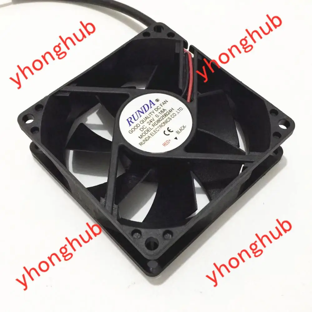 RUNDA RD8025B24H DC 24V 0.18A 80x80x25 мм 2 провод Сервер площади
