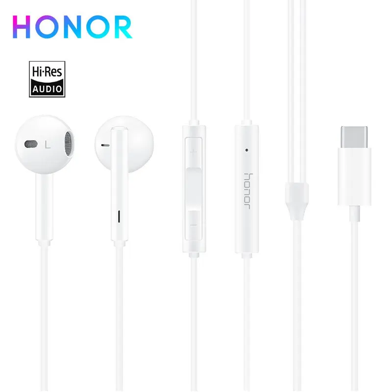Honor Type C наушники вкладыши проводные AM33 Голосовое управление с микрофоном для Mate10