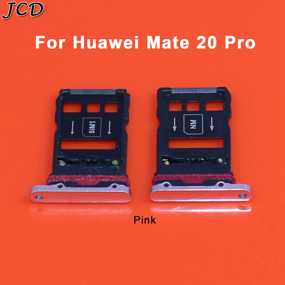 JCD держатель sim-карты лоток Слот совместимый для huawei mate 20 pro запасная часть держатель sim-карты адаптер гнездо - Цвет: Pink
