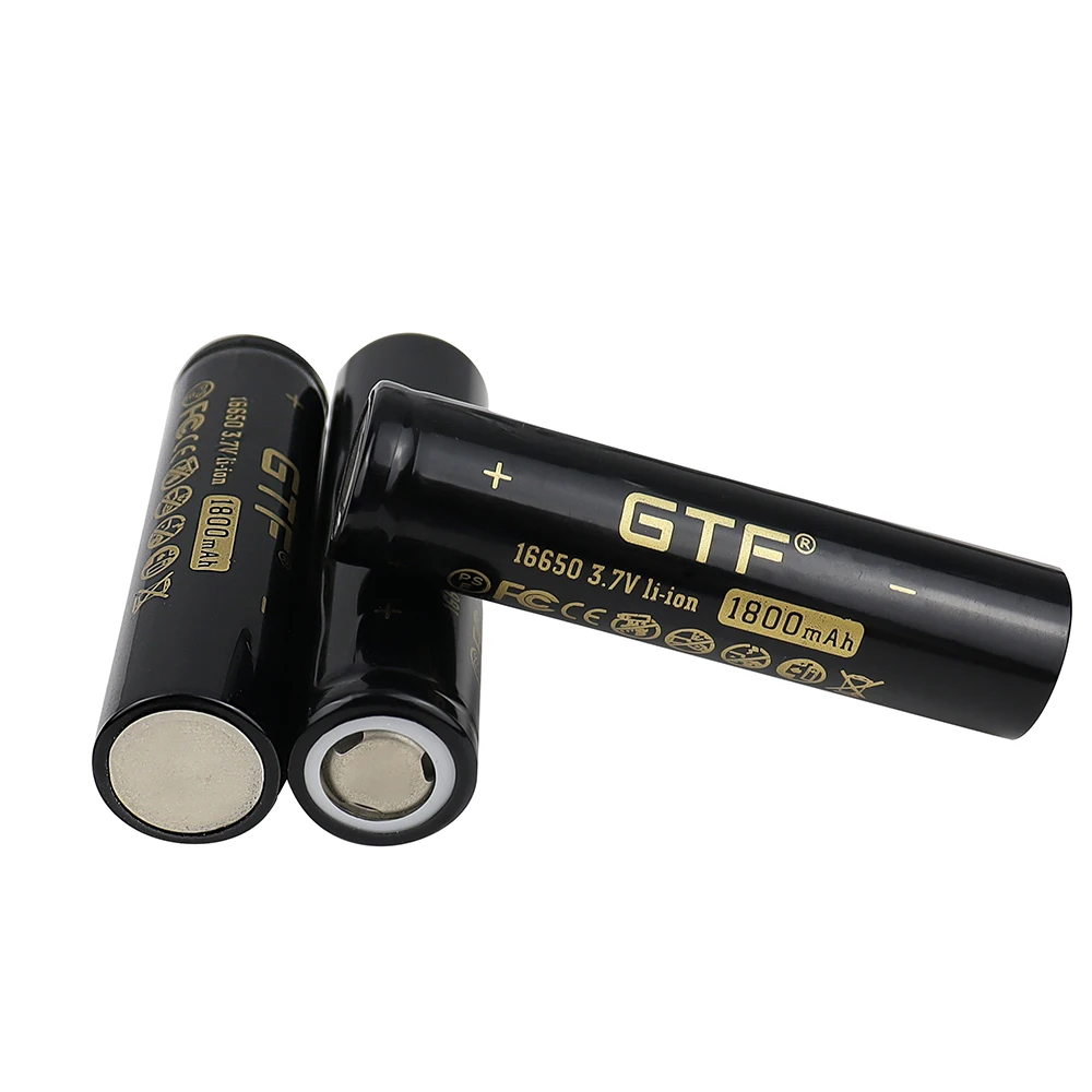 1800mAh 3.7V 16650 Lithium ion Rechargeable Battery for led flashlight digital device