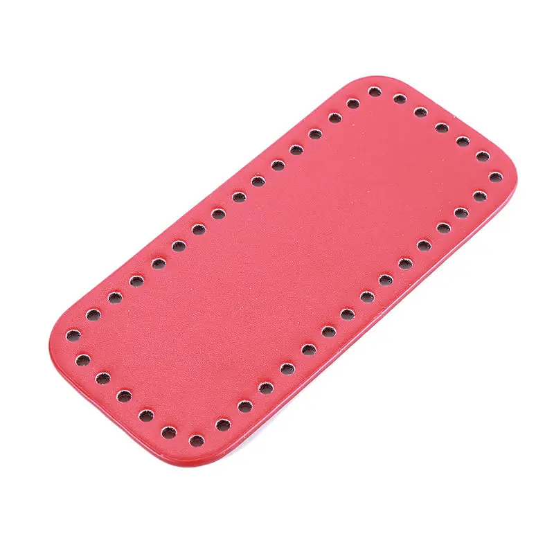 red Креативный горячий низ для вязания сумки PU лакированная кожаная сумка, аксессуары Прямоугольная нижняя часть с отверстиями Diy вязание мешок дно - Цвет: red