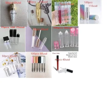 

Lip Gloss Tube Black Lip Balm Empty Lipstick Bottle Beauty Cosmetic Packing Container Tool Mini Sample Vials F3840