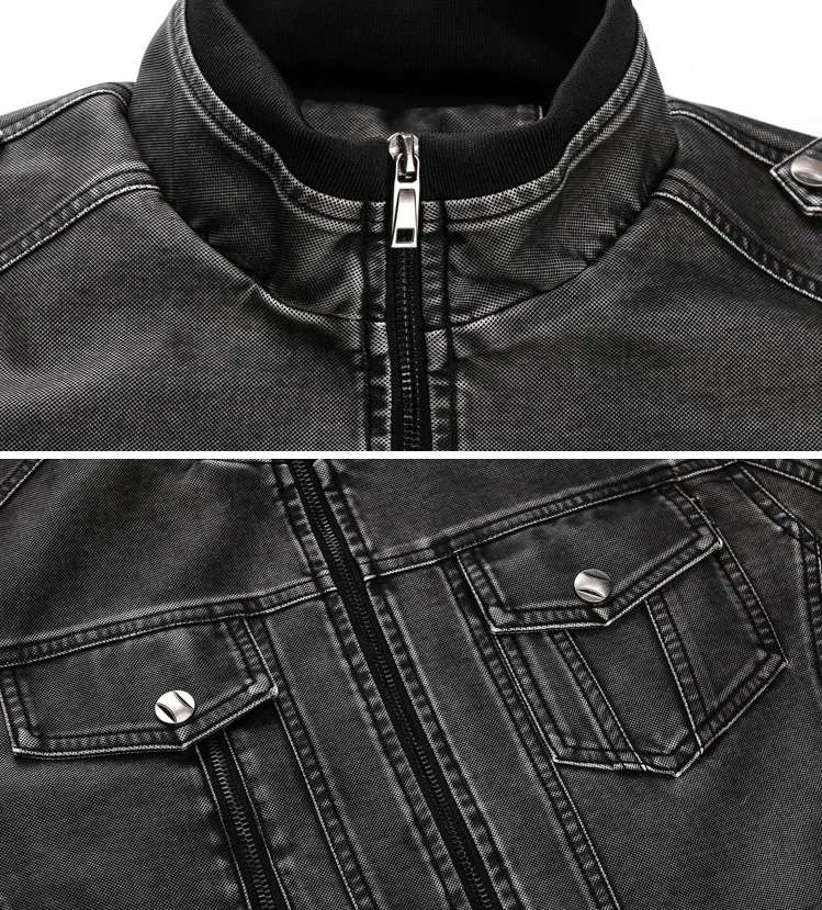 Одежда повседневная мужская мотоциклетная куртка из искусственной кожи Chaqueta Hombre осенние куртки из искусственной кожи мужские винтажные байкерские пальто на молнии