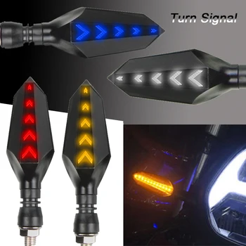 

Motorcycle Turn Signals LED Light Flowing Water Blinker Flashing Indicator Bendable Tail Stop Signal for Honda/Kawasaki suzuki