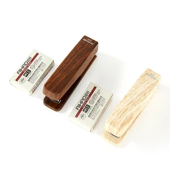 

Creative Wood Stapler Manual Simple School Office Stationery Staplers with 1000 pcs 10# Staples Supplies