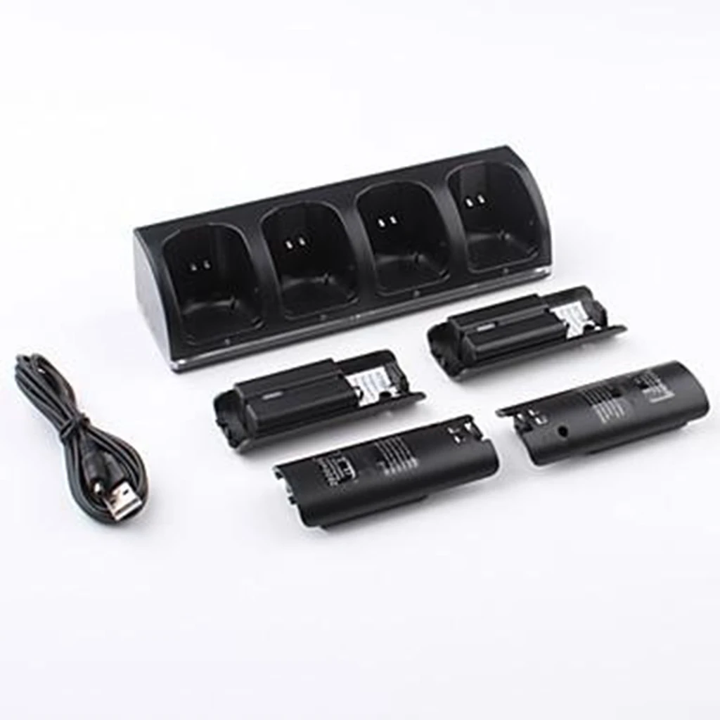 Charging Dock Charging Station Charger with 4pcs 2800mAh Batteries for Wii remote controllers 4 in 1 charger station dock