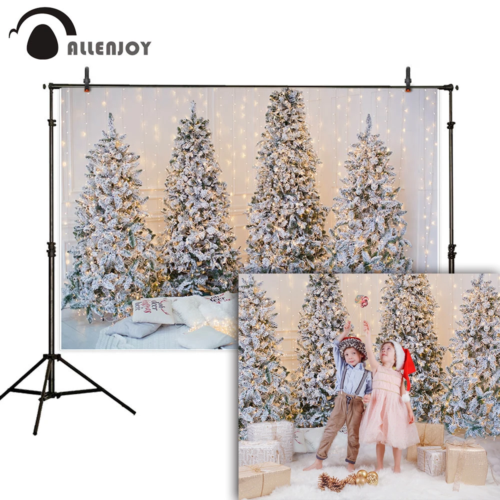 Allenjoy Рождество фон для фотосъемки белый интерьер дерево новый год боке блеск