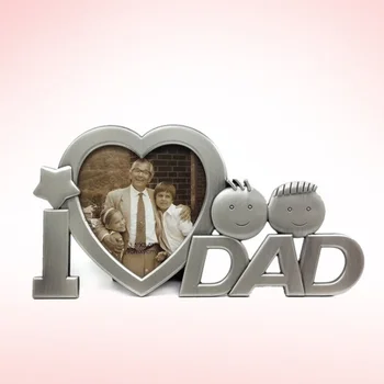 

Picture Frame I Love Dad Heart Shape Desktop Decor Best Father's Birthday Day Gift Idea