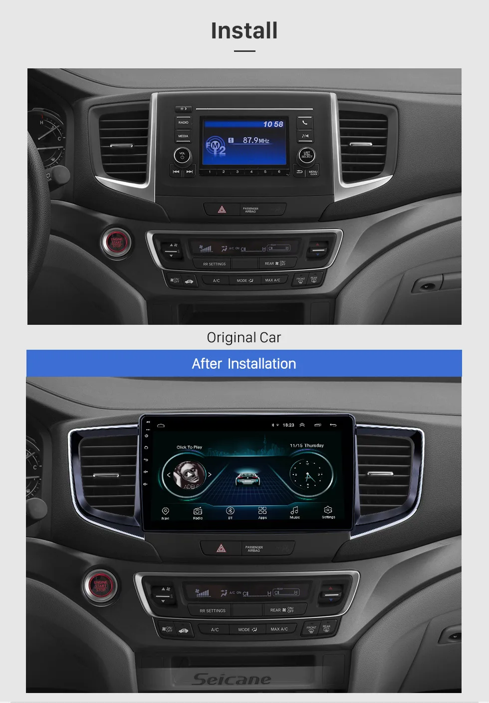 Perfect Seicane Car Stereo 2Din WIFI GPS Navi Android8.1 Autoradio Player Stereo for 2016 2017 2018 Honda Pilot support Mirror Link OBD2 1 Perfect Seicane Car Stereo 2Din WIFI GPS Navi Android8.1 Autoradio Player Stereo for 2016 2017 2018 Honda Pilot support Mirror Link OBD2 1