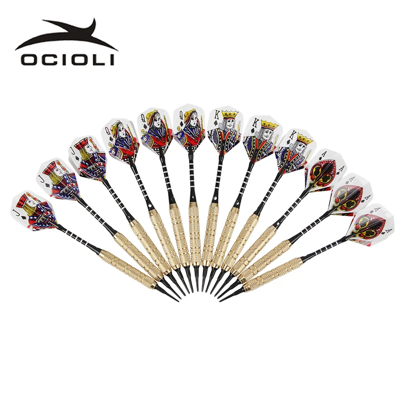 New12Pcs Professional Darts Knight 228g Playing Card  Darts Brass Needle Darts for Games Shafts Aluminum Game for Adults Flights