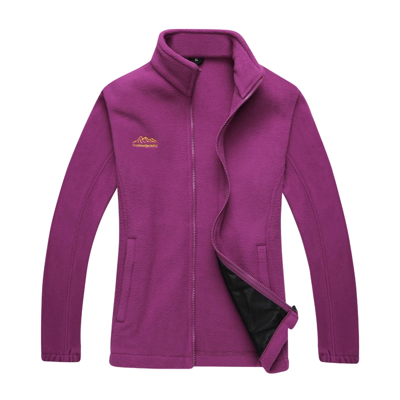 Mountainskin Men Women's Hiking Fleece Jacket Outdoor Sport Man Breathable Windbreaker Climbing Camping Trekking Male Coat VA588 - Цвет: Women Purple