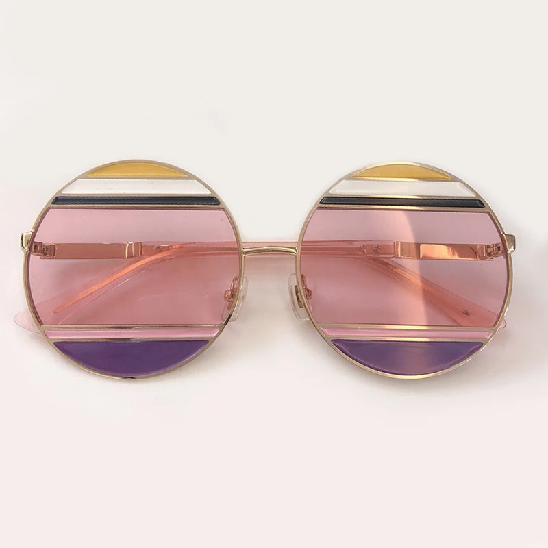 No6 Sunglasses Новинка, круглые солнцезащитные очки для женщин, фирменный дизайн, Ретро стиль, цветные линзы, металлическая оправа, солнцезащитные очки, роскошные оттенки, женские, UV400 - Цвет линз: No6 Sunglasses