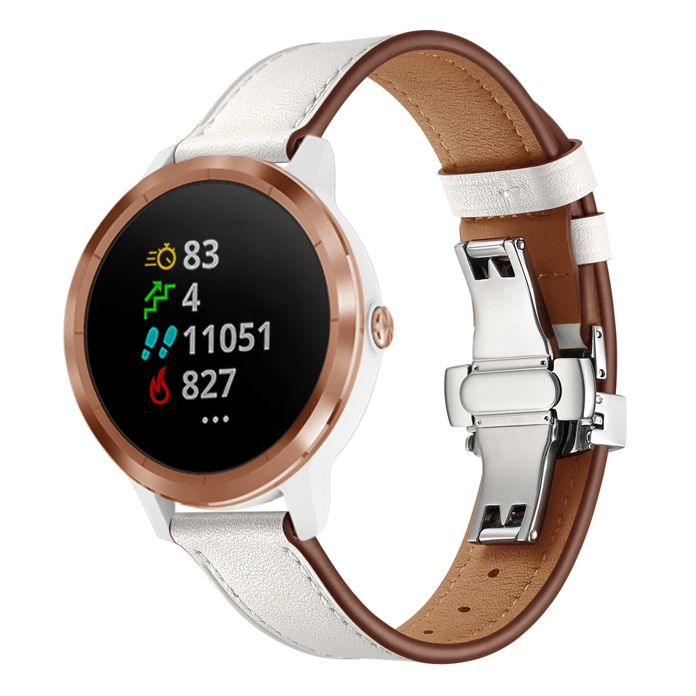 20 мм кожаный ремешок для Garmin vivoactive 3 Смарт-часы браслет для Garmin vivoactive 3 ремешок металлическая пряжка кожаный ремень