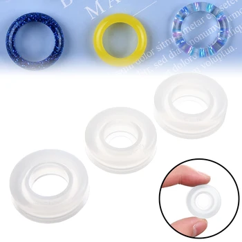 

3Pcs/set Silicone Ring Mold Transparent Round Shape Jewelry Mould Flexible Assorted For Making Resin Epoxy Jewelry DIY Tools